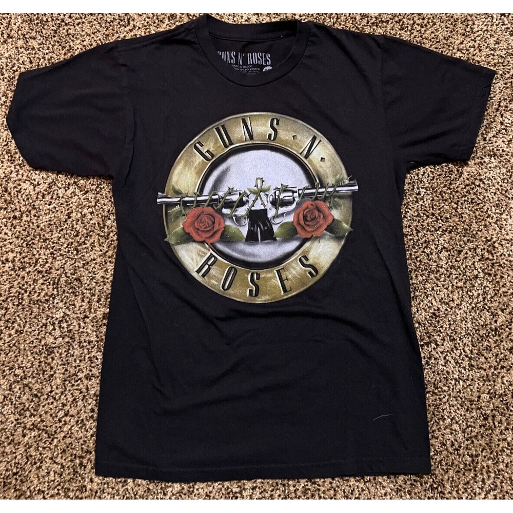 Guns N' Roses Men's Official Licensed Bullet Logo Small Rock & Roll Tee T-Shirt